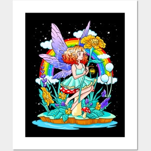 Fairy Mythical Creature Girl Cute Women's Gift Posters and Art